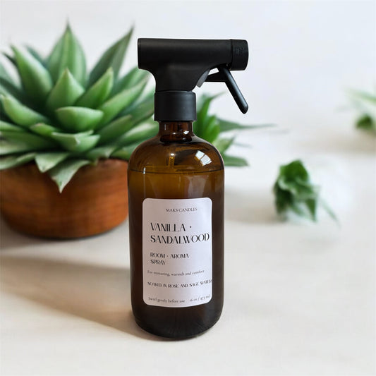 Vanilla + Sandalwood Botanical Aroma Mist 16oz.